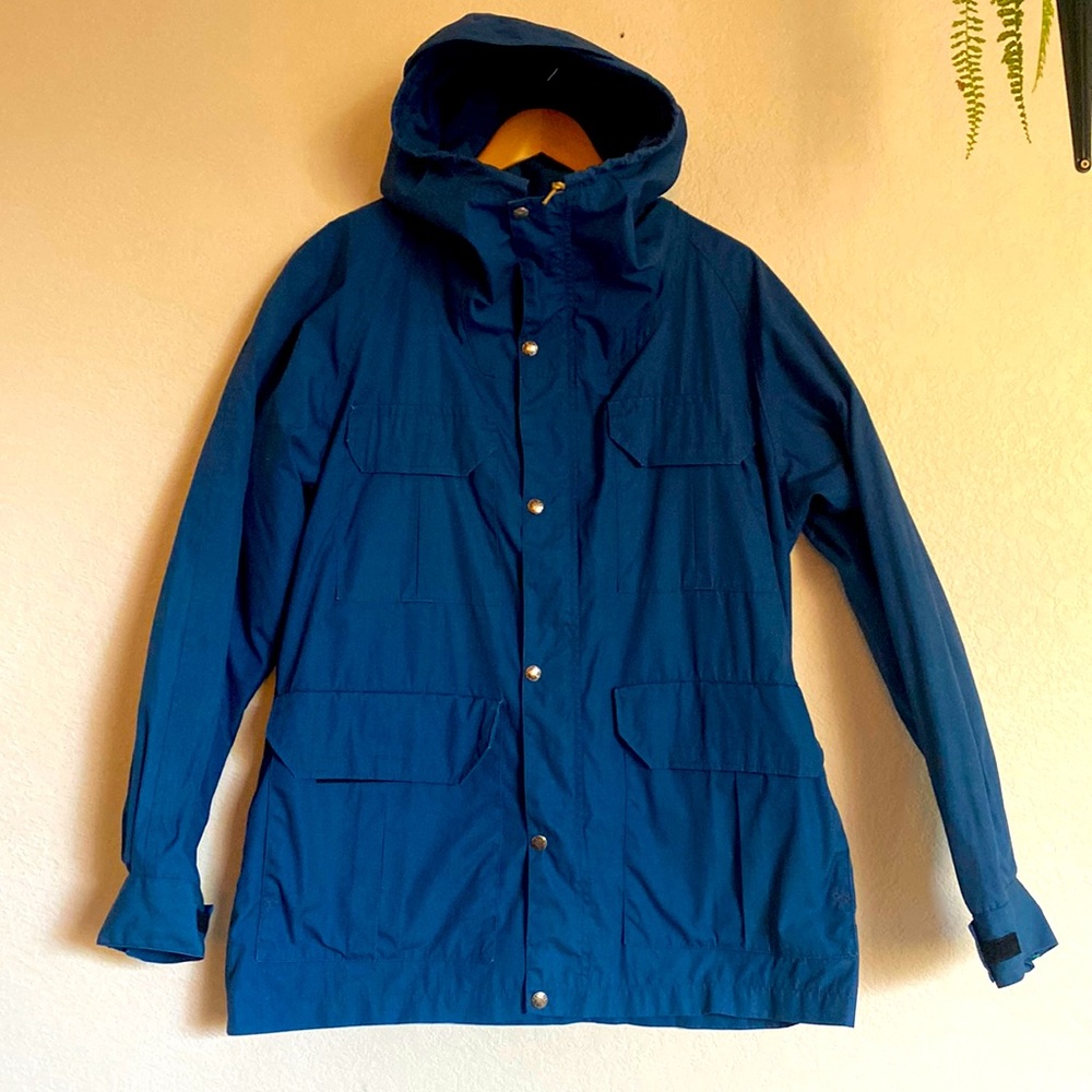 Vintage The North Face - Men’s SZ LARGE Brown Label Hooded Jacket Parka Blue EUC